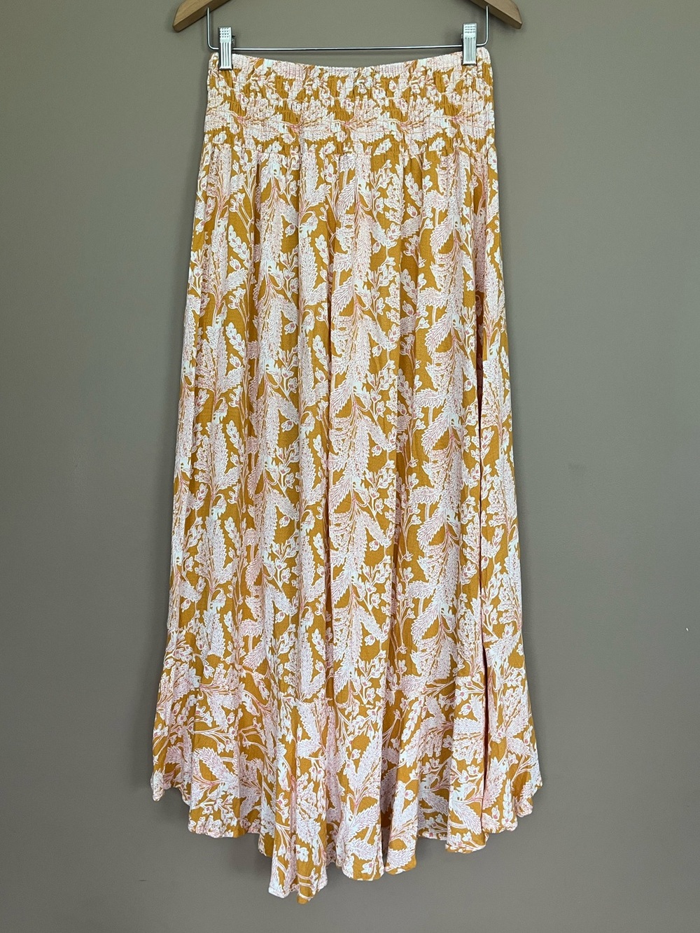 {Rachel Zoe} Floral Maxi Skirt with Button-Down Front & High-Low Ruffle Hem - Picture 5 of 9